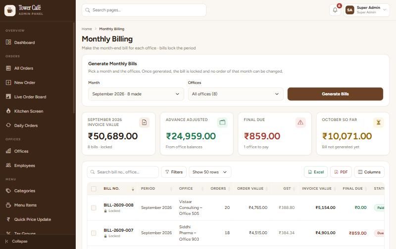 Monthly Billing