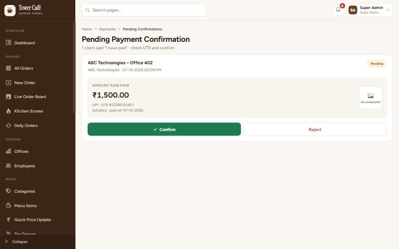 Pending Confirmations
