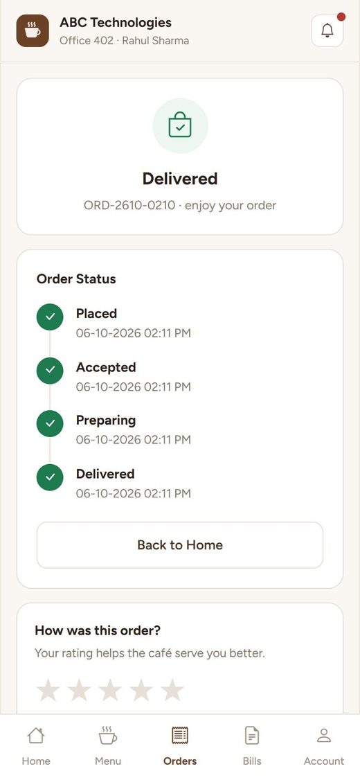 Order status and rating